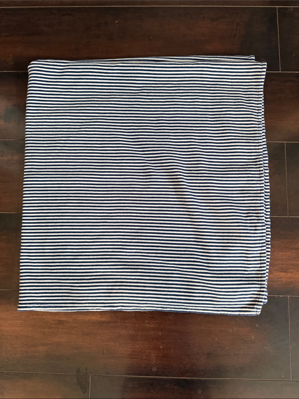Hanna Andersson Striped Navy and White Organic Cotton Baby Blanket